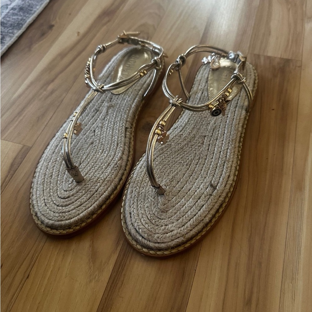 SCHUTZ Gold and Cream Women's Sandals